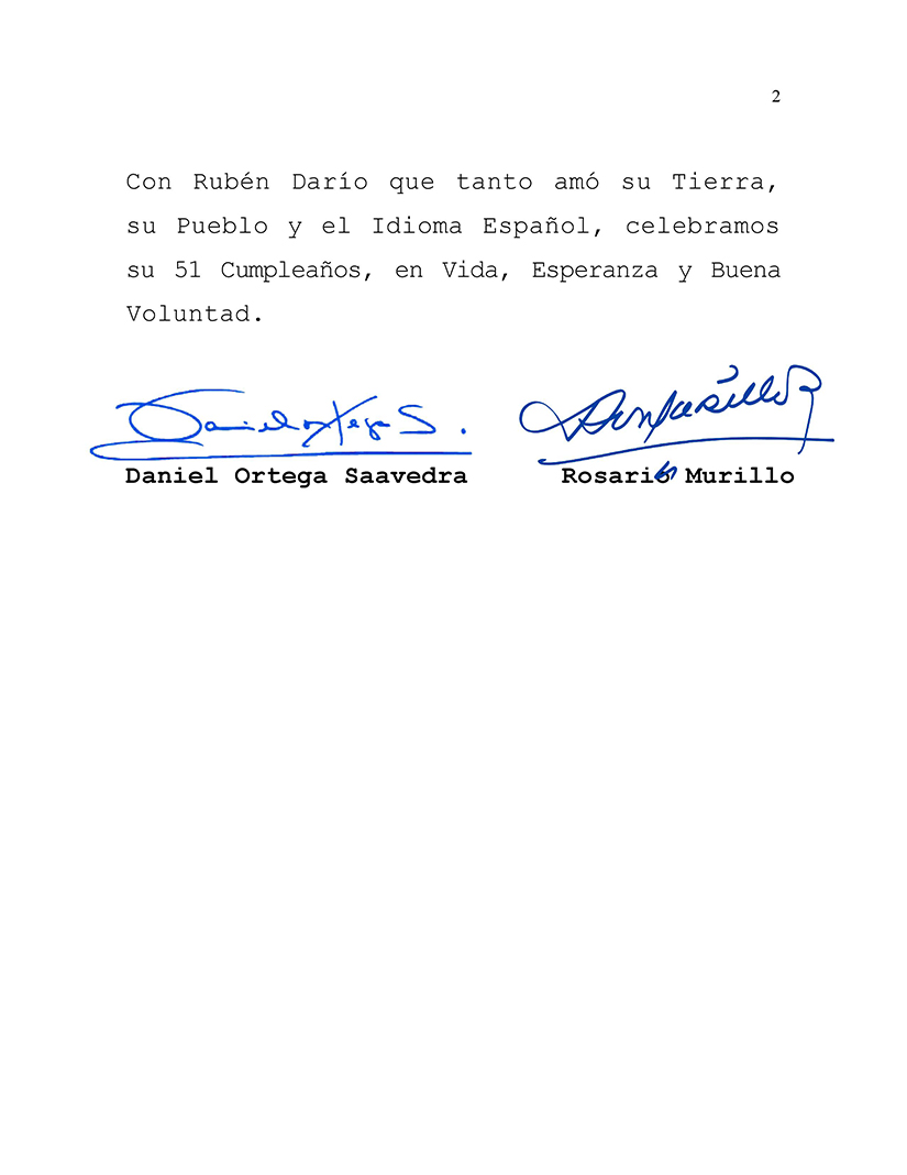 Nicaragua saluda el cumplea&ntilde;os en Espa&ntilde;a del Rey Felipe VI